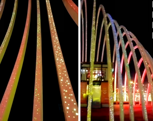 亚洲最大不锈钢灯光雕塑星环雕塑亮相长沙(图6)