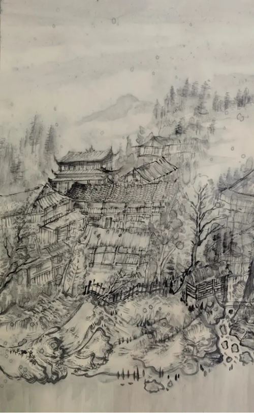 长沙市美协国画艺委会走进湘西龙山惹巴拉写生线上作品展(图15)